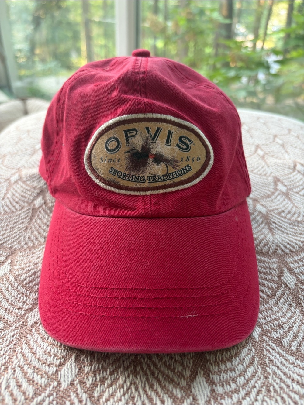 Orvis Crimson Red Hat with Oval Patch